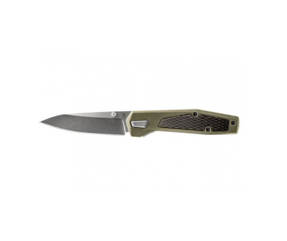 Gerber Fuse Sage Green foldekniv med grøn aluminiumsskaft og stonewashed klinge