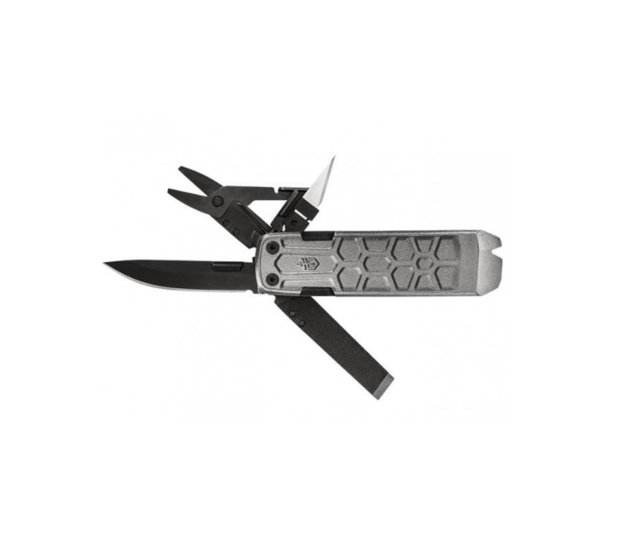 Gerber Lockdown Pry multitool udfoldet med kniv, saks og flere integrerede funktioner